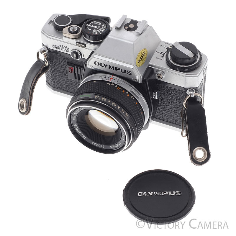 Olympus OM-10 OM10 Chrome 35mm Camera w/ 50mm f1.8 [EXC]