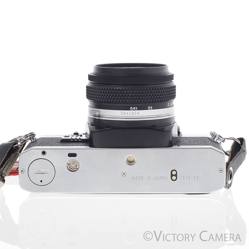 Olympus OM-10 OM10 Chrome 35mm Camera w/ 50mm f1.8 Lens  [EXC] - Victory Camera