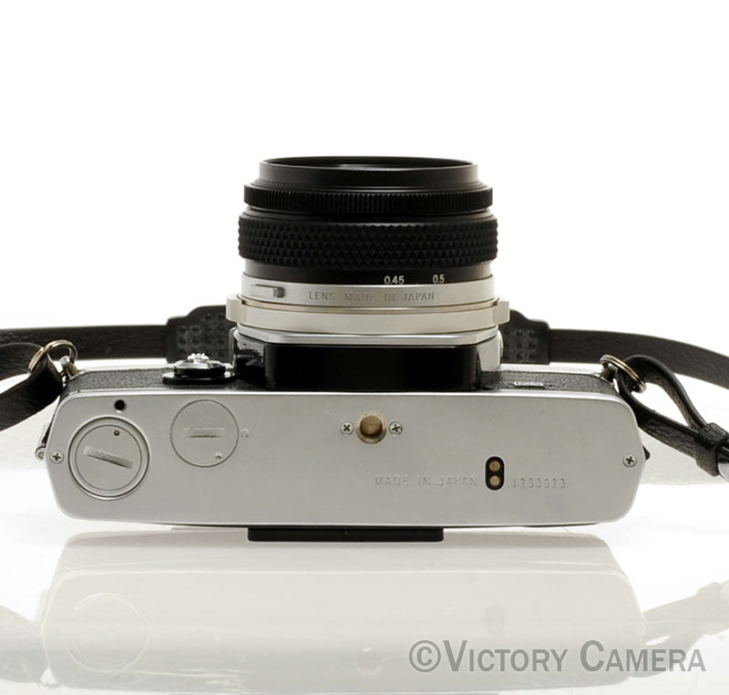 Olympus OM-1 MD Chrome Film Camera Body w/ 50mm f1.8 Lens -New Seals- [EXC] - Victory Camera