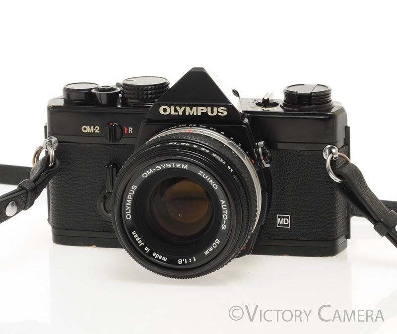 Olympus OM-2 MD Black Film Camera Body w/ 50mm f1.8 Lens -New Seals- [EXC] - Victory Camera