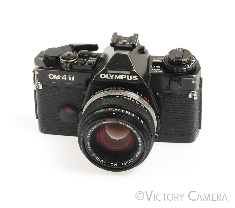 Olympus OM-4T Titanium 35mm Film Camera w/ 50mm f1.8 Lens -New Seals-