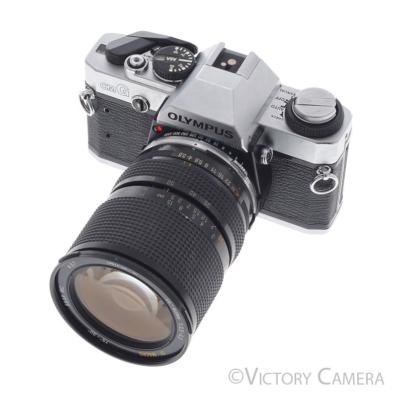 Olympus OMG OM-G Chrome Film Camera w/ 28-80mm Zoom Lens [EXC] - Victory Camera
