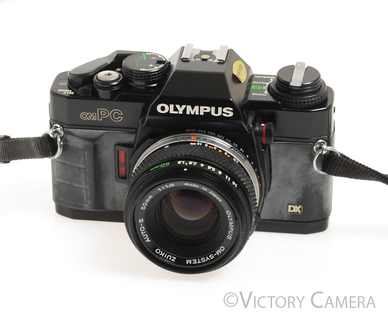 Olympus OM-PC OMPC Black 35mm Film Camera w/ Zuiko 50mm f1.8 Lens [EXC] - Victory Camera