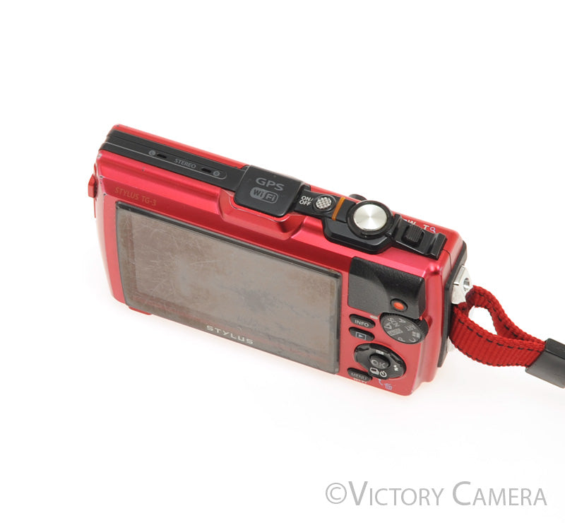 Olympus Stylus TG-3 Red 16MP Waterproof Shockproof Digital Camera [EXC-] - Victory Camera