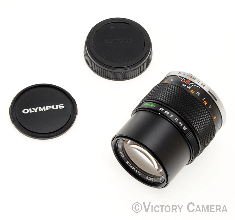 Olympus Auto-T 135mm f3.5 E.Zuiko Telephoto Prime Lens for OM [EXC+] - Victory Camera