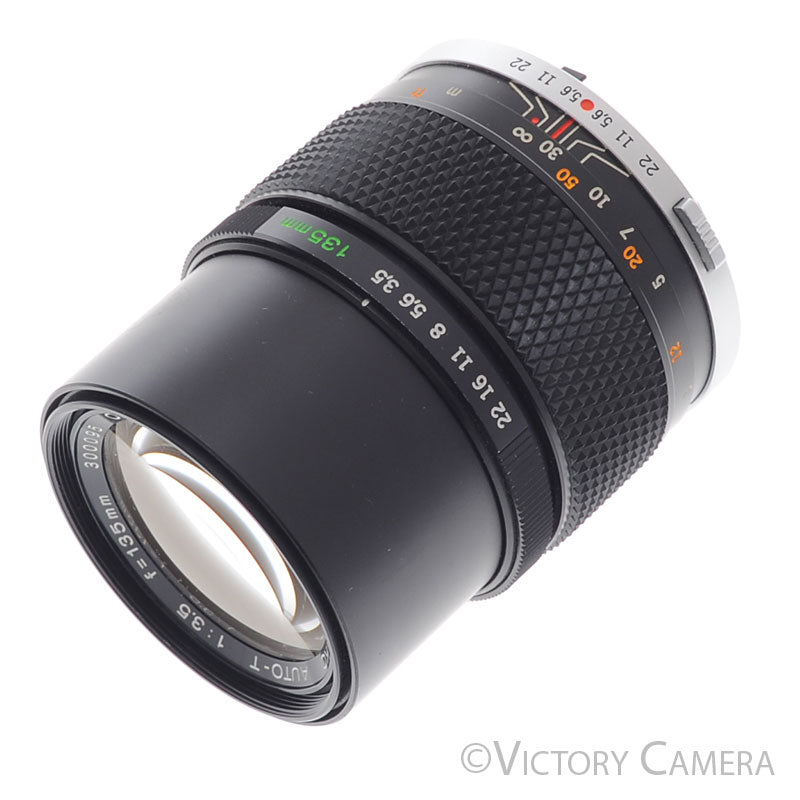 Olympus Auto-T 135mm f3.5 E.Zuiko Telephoto Prime Lens for OM [EXC+] - Victory Camera