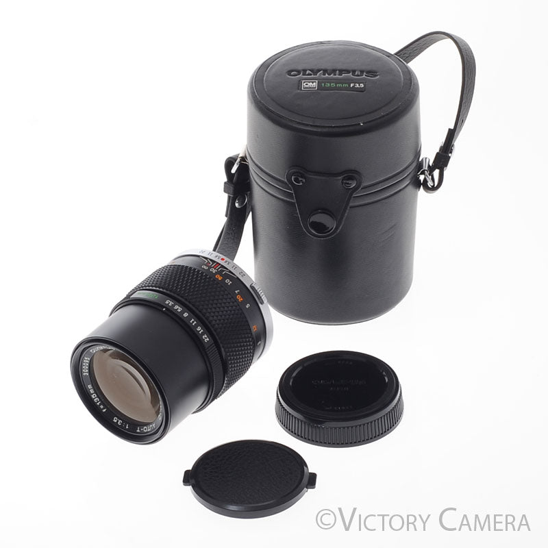 Olympus Auto-T 135mm f3.5 E.Zuiko Telephoto Prime Lens for OM [EXC+] - Victory Camera