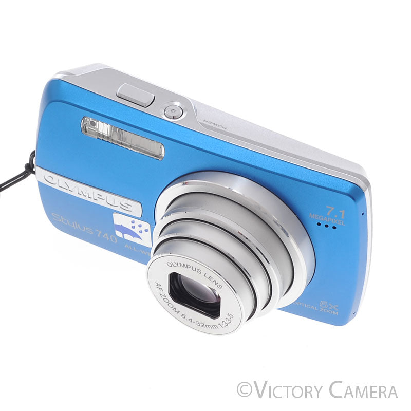 Olympus Stylus 740 Blue 7.1MP Digital Point & Shoot Camera w/ 512MB XD [MINT-]