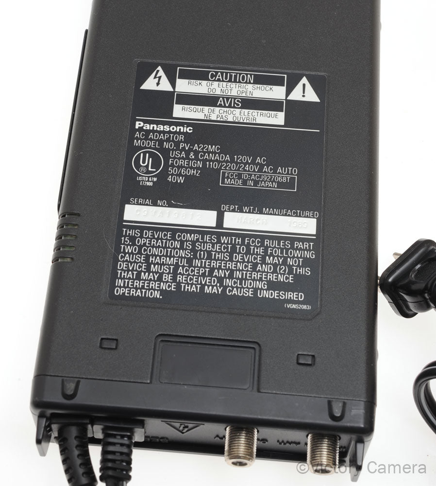 Panasonic PV-A22MC Video AC Adaptor for CCD Movie Camera PV-S445 [EXC] - Victory Camera