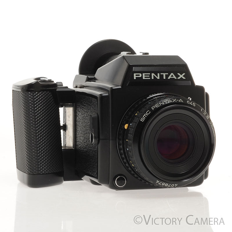 Pentax 645 6x4.5 Camera w/ 75mm f2.8 Lens & 120 Back -9V Battery- [EXC]