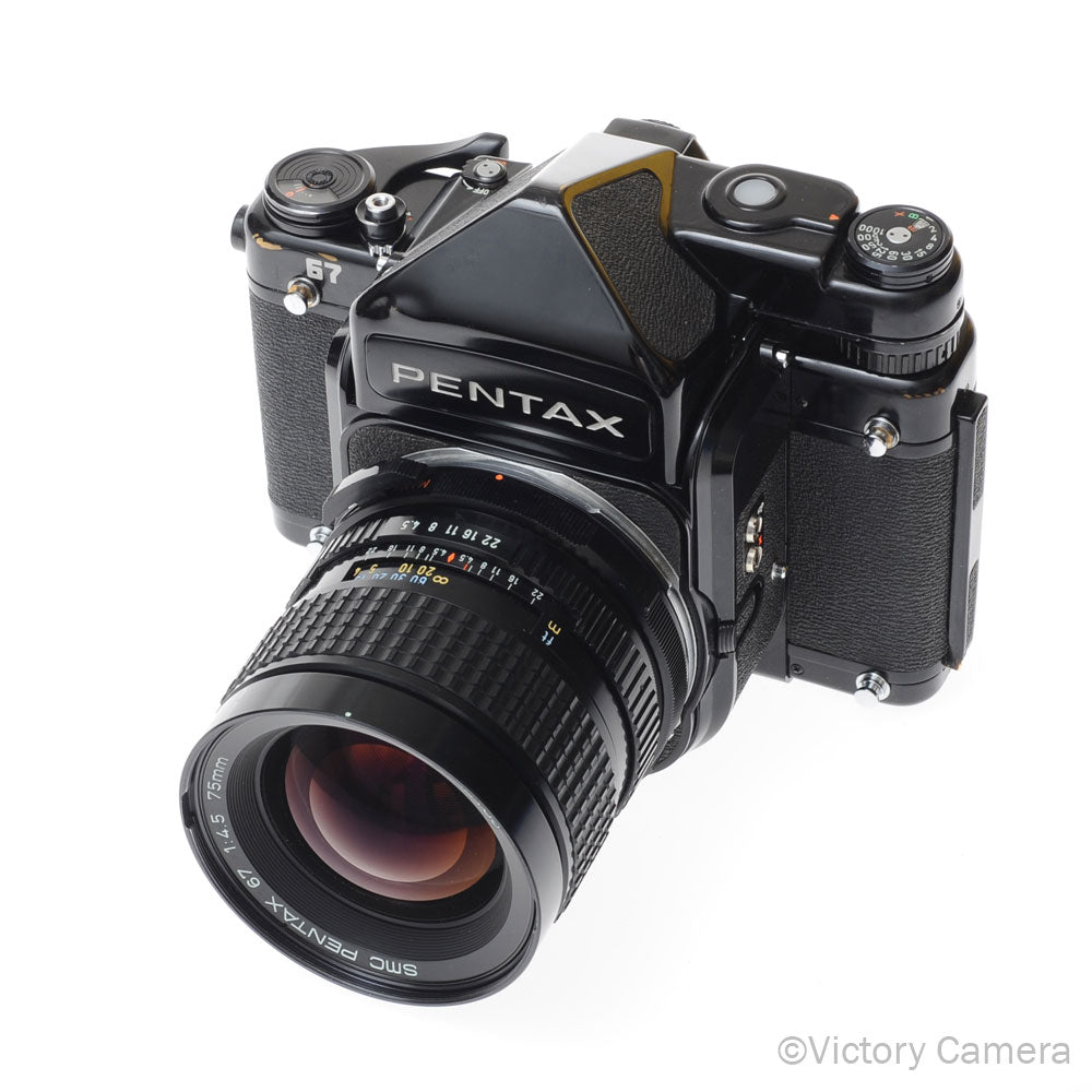 Pentax 6x7 67 MLU Camera w/ Metered Prism w/ 75mm f4.5 Lens [EXC] - Victory Camera
