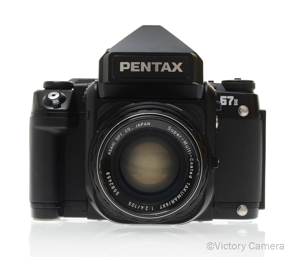 Pentax 67 II 67II Medium Format Camera AE Finder 105mm f2.4 Lens -CLA- [EXC]