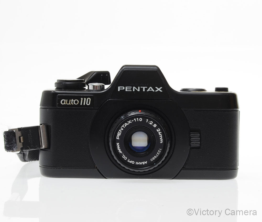 Pentax Auto 110 Compact Film SLR Camera w/ 24mm f2.8 Lens -Cont. Adv- [GOOD] - Victory Camera