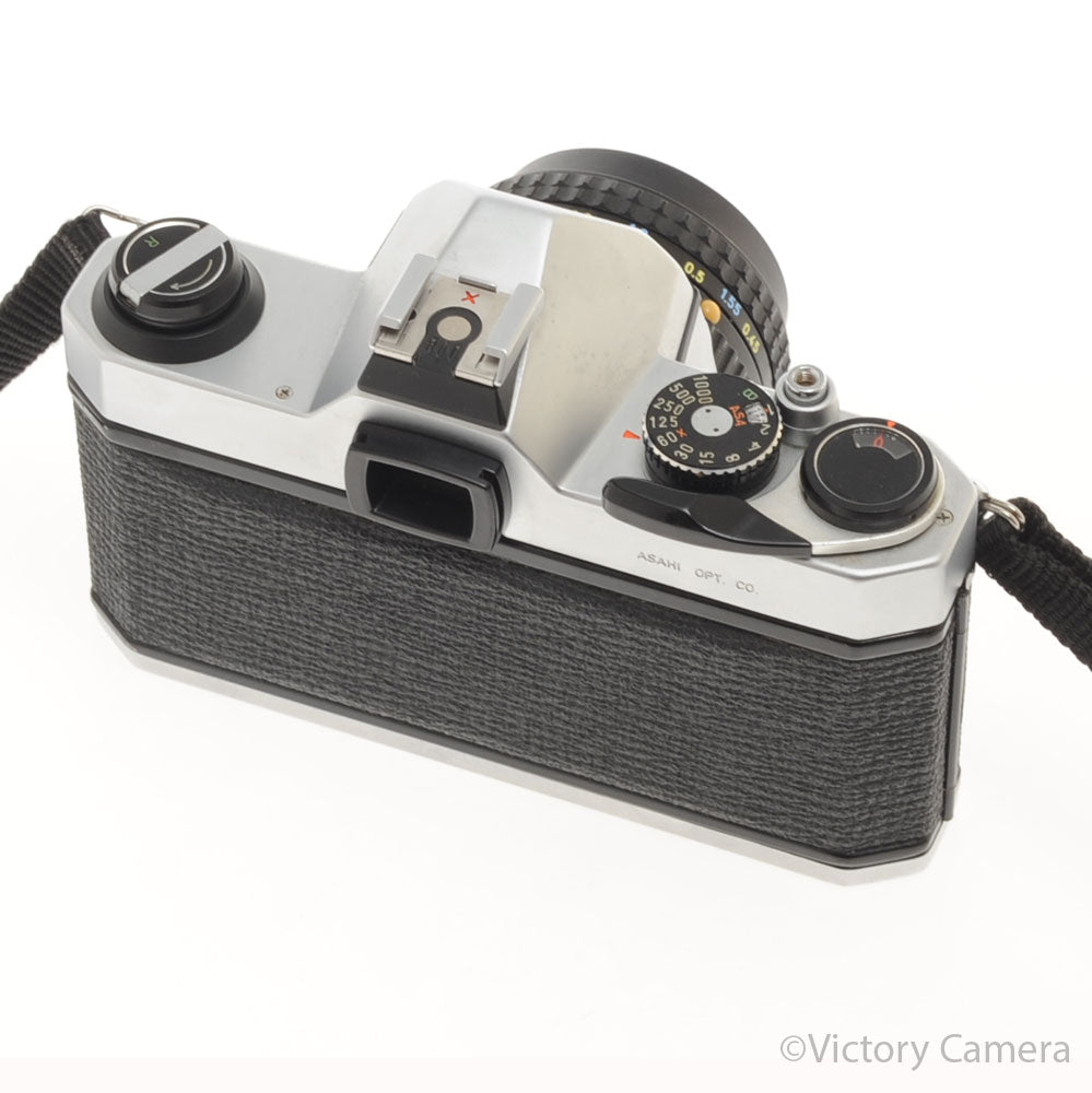 Pentax K1000 Chrome 35mm Film Camera w/ 50mm f2 Lens -New Seals- [EXC] - Victory Camera