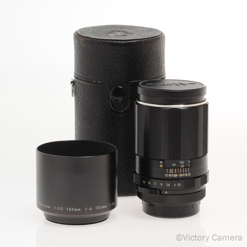 Pentax Super-Takumar 135mm f3.5 M42 Mount Portrait Lens w/ Shade  [GOOD] - Victory Camera
