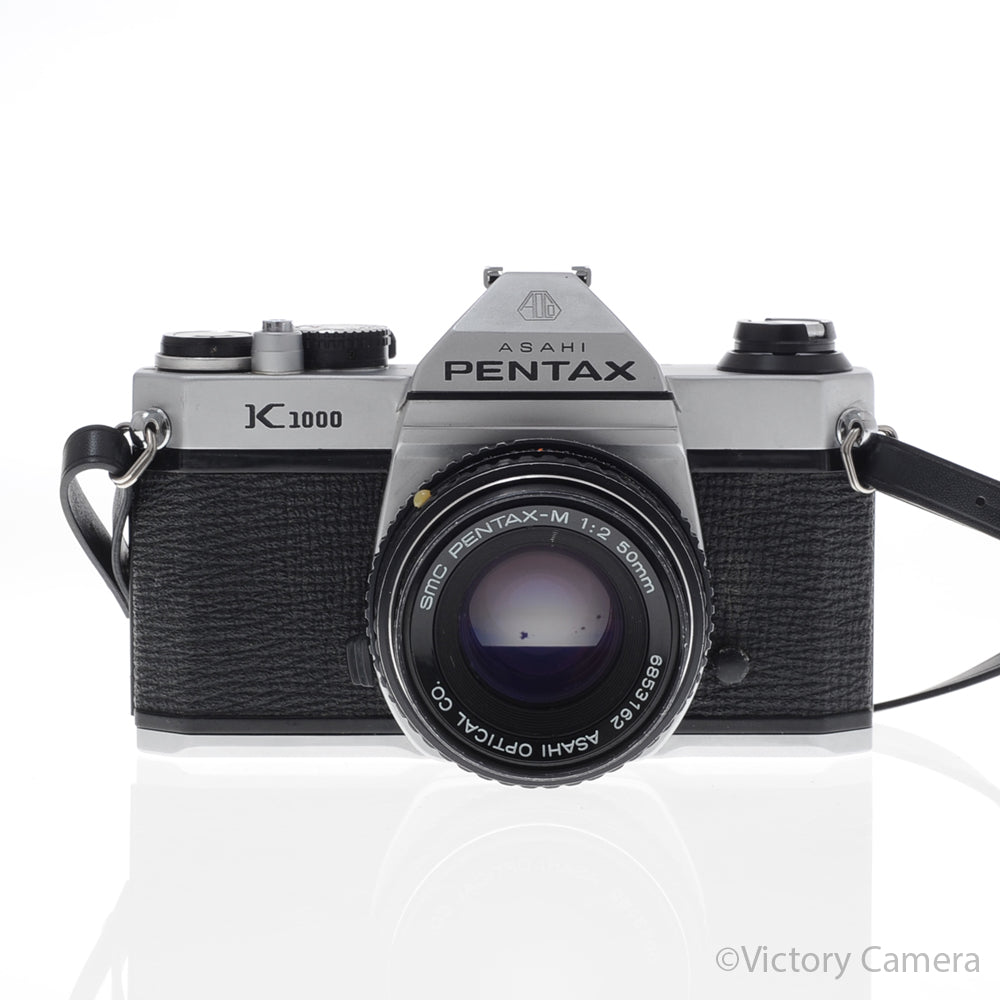 Pentax K1000 Chrome 35mm Film Camera w/ 50mm f2 Lens [EXC+] - Victory Camera