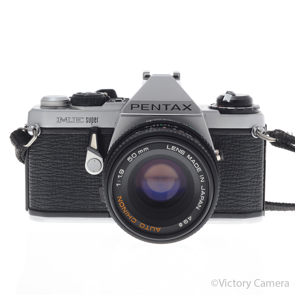 Pentax ME Super Chrome 35mm SLR Camera w/ 50mm f1.9 Lens [EXC+] - Victory Camera