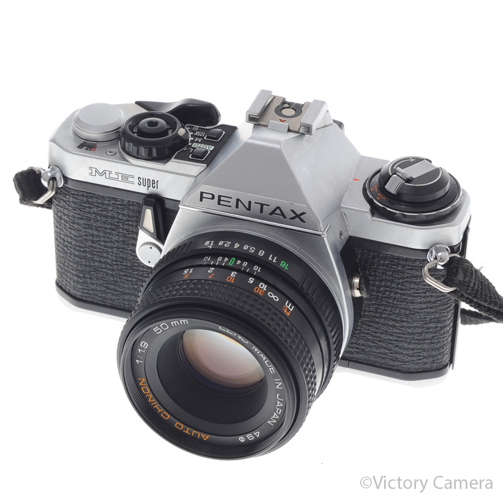 Pentax ME Super Chrome 35mm SLR Camera w/ 50mm f1.9 Lens [EXC+] image 2