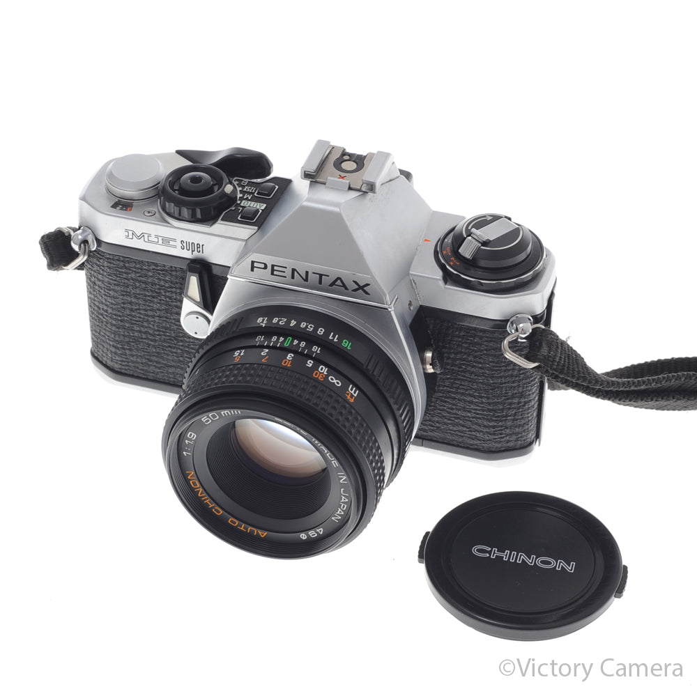 Pentax ME Super Chrome 35mm SLR Camera w/ 50mm f1.9 Lens [EXC+] image 5