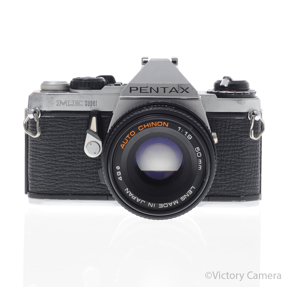 Pentax ME Super Chrome 35mm SLR Camera w/ 50mm f1.9 Lens [EXC-] image 1