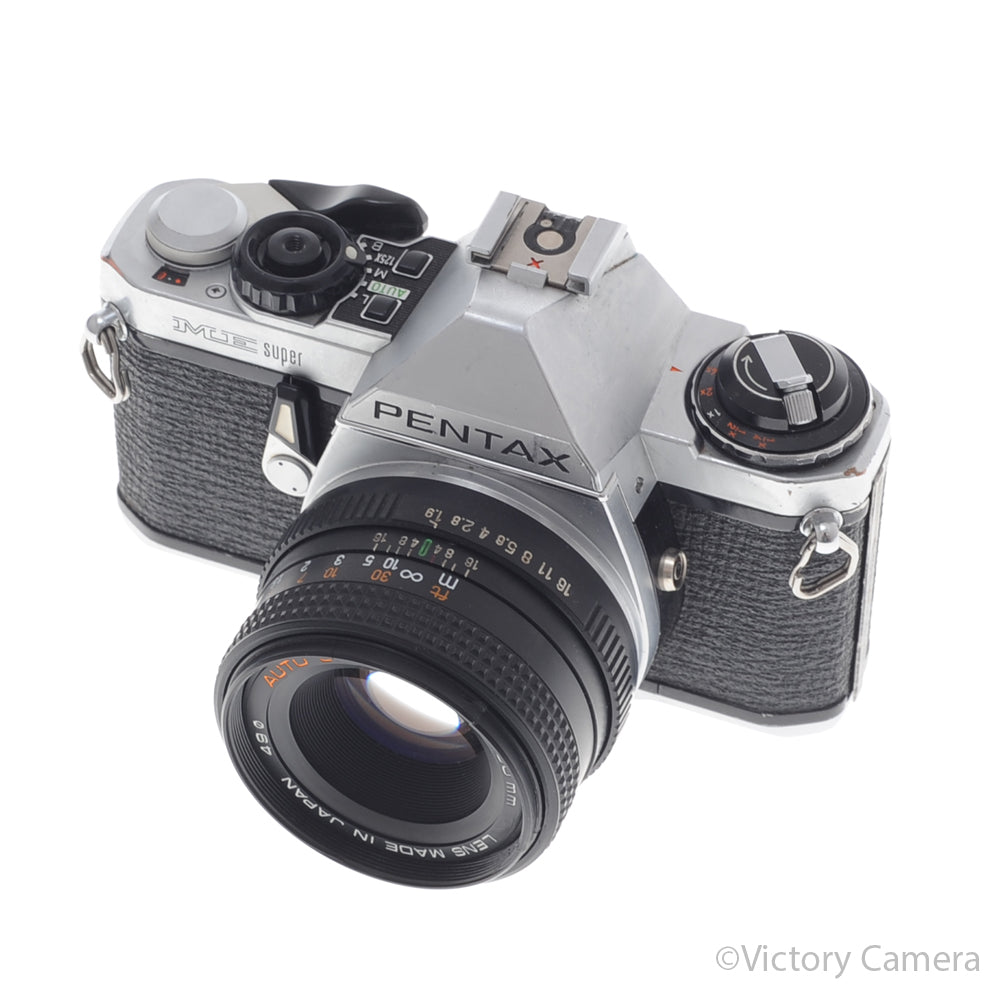 Pentax ME Super Chrome 35mm SLR Camera w/ 50mm f1.9 Lens [EXC-] image 4