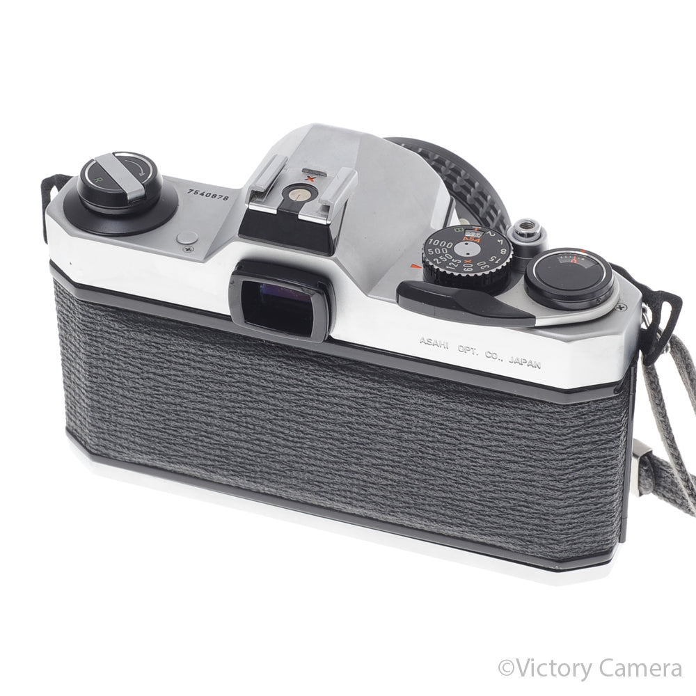 Pentax K1000 Chrome 35mm Film Camera w/ 50mm f2 Lens [EXC+] - Victory Camera