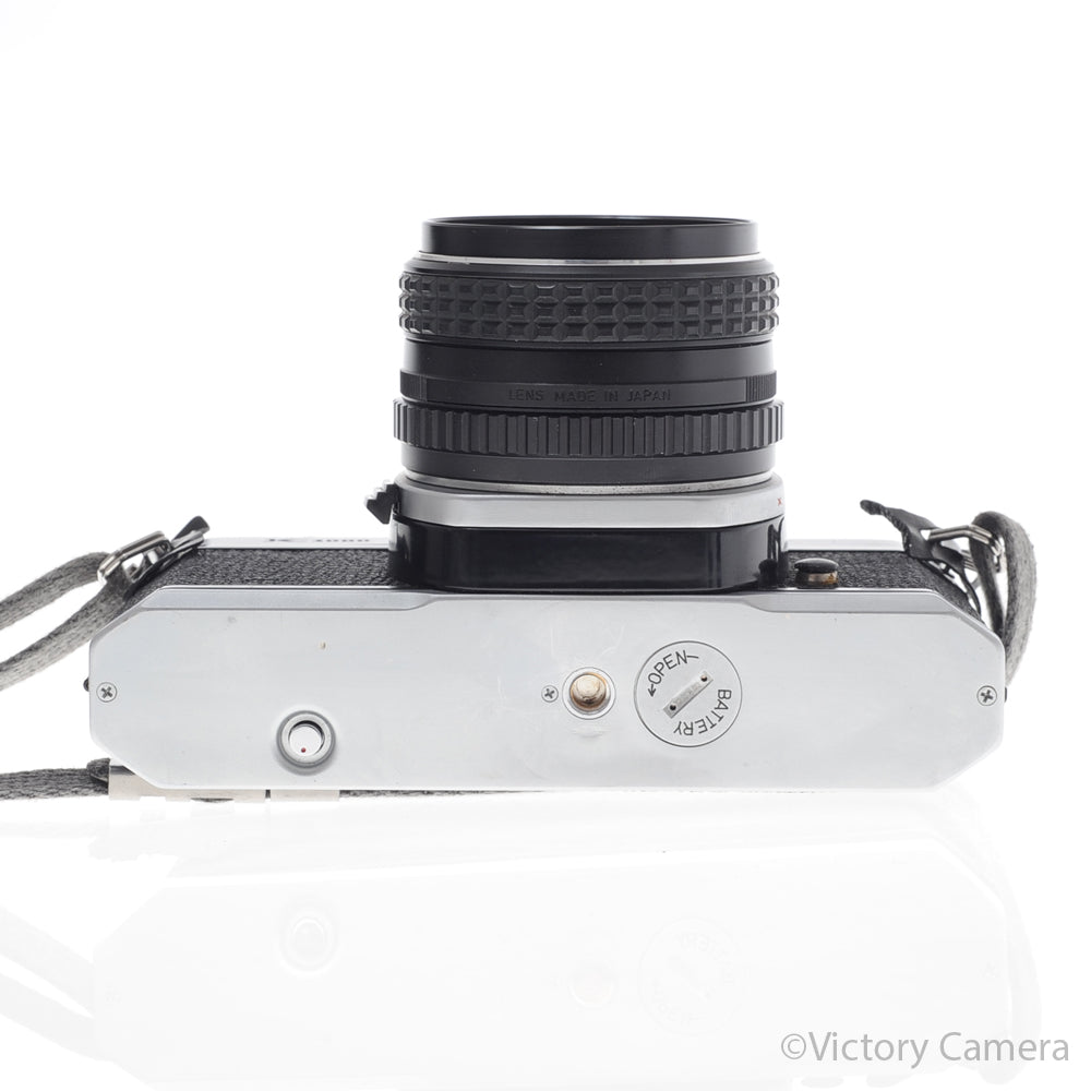 Pentax K1000 Chrome 35mm Film Camera w/ 50mm f2 Lens [EXC+] - Victory Camera