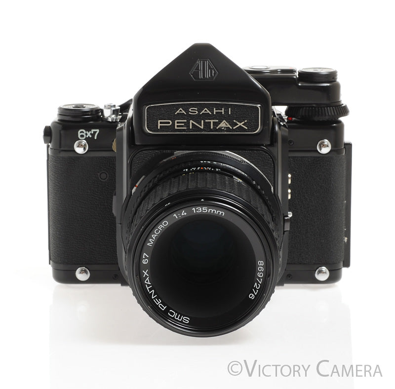 Pentax 6x7 67 MLU Mirror Lock Camera w/ 135mm Macro Lens -New Seals- [