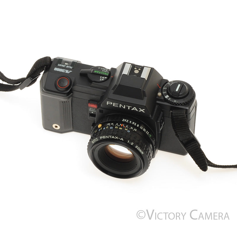Pentax A3000 Black 35mm Camera 50mm f2 Lens [EXC] - Victory Camera