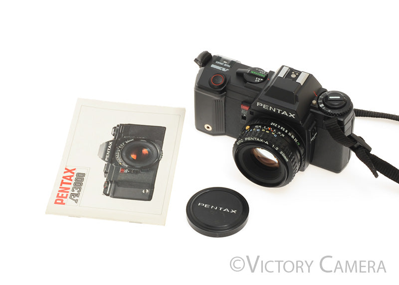 Pentax A3000 Black 35mm Camera 50mm f2 Lens [EXC] - Victory Camera