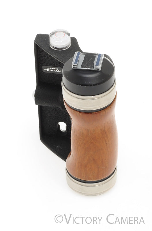 Pentax 67II 67 II 6x7 Left Hand Wooden Grip w/ Flash Shoe + Level [EXC+] - Victory Camera