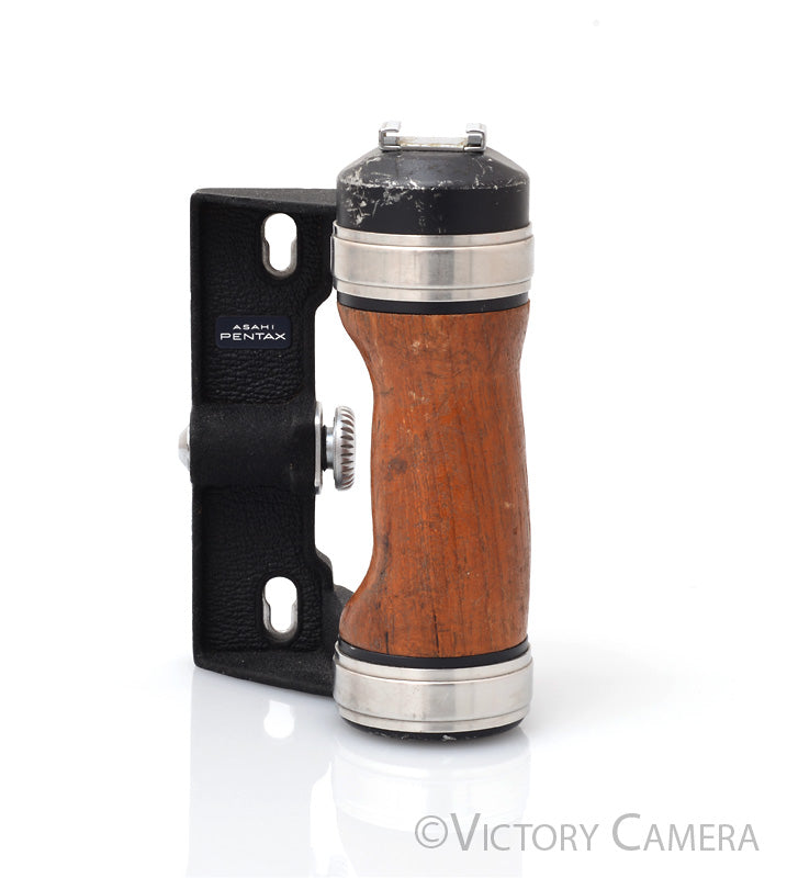 Pentax 67 6x7 67 MLU Left Hand Wooden Grip w/ Flash Shoe [EXC-] - Victory Camera