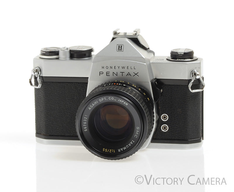 Pentax Spotmatic SP 1000 Chrome 35mm Camera w/ 55mm f2 Lens -No Meter- [EXC+] - Victory Camera
