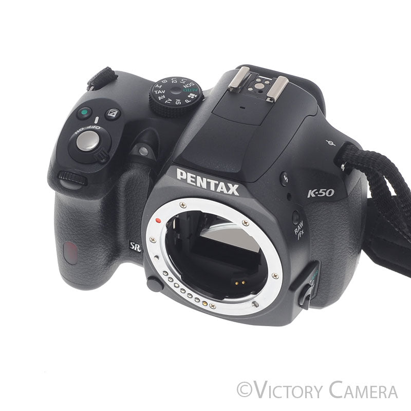 Pentax K-50 K50 16.3MP Black Digital SLR Camera Body [EXC+] - Victory Camera