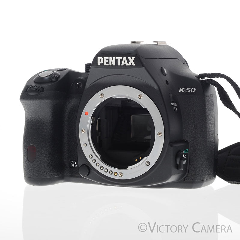 Pentax K-50 K50 16.3MP Black Digital SLR Camera Body [EXC+] - Victory Camera
