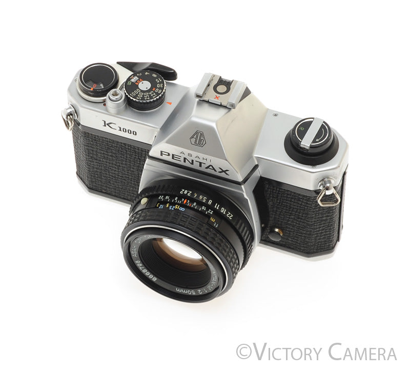 Pentax K1000 35mm Film Camera w/ 50mm f2 Lens -New Seals-  [EXC]