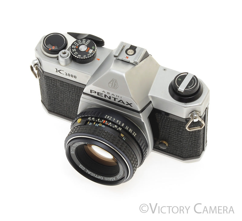 Pentax K1000 35mm Film Camera w/ 50mm f2 Lens -New Seals- [EXC+]