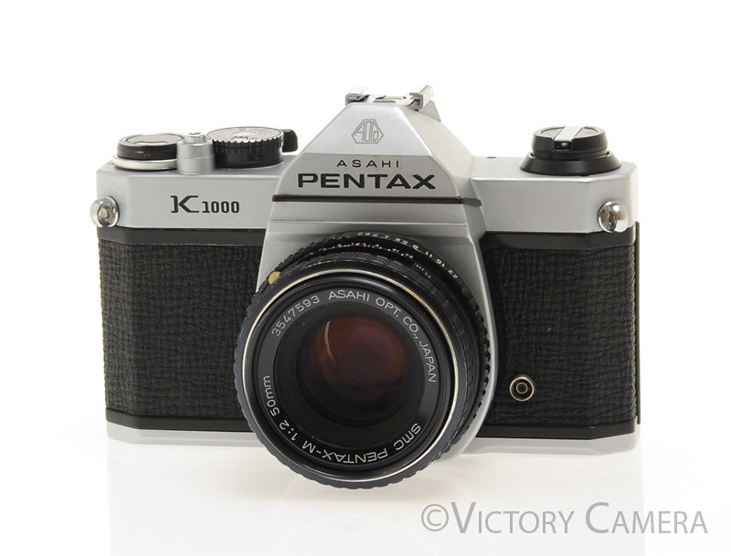 Pentax K1000 35mm Film Camera w/ 50mm f2 Lens -New Seals- [EXC]