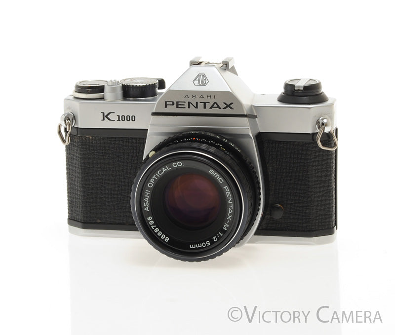 Pentax K1000 35mm Film Camera w/ 50mm f2 Lens -New Seals-  [EXC]