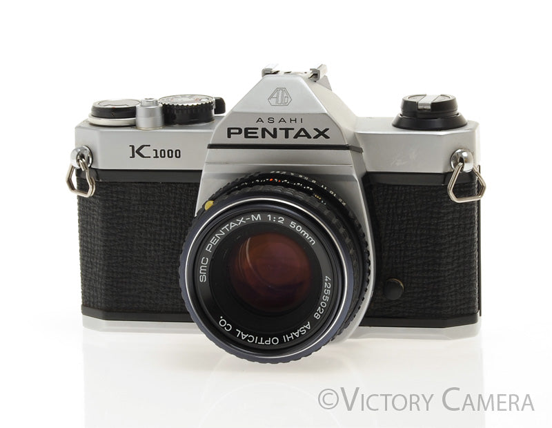 Pentax K1000 35mm Film Camera w/ 50mm f2 Lens -New Seals- [EXC+]