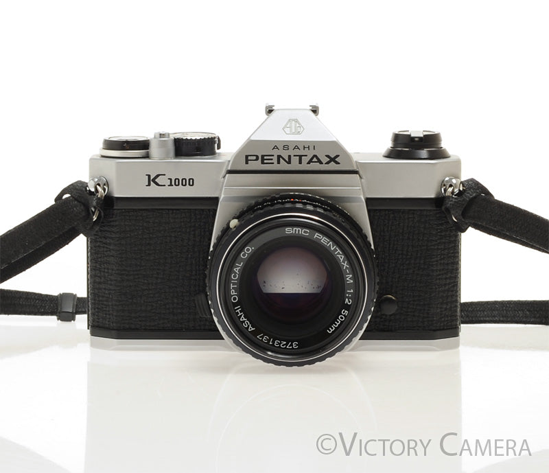 Pentax K1000 Chrome 35mm Film Camera w/ 50mm f2 Lens [EXC] - Victory Camera
