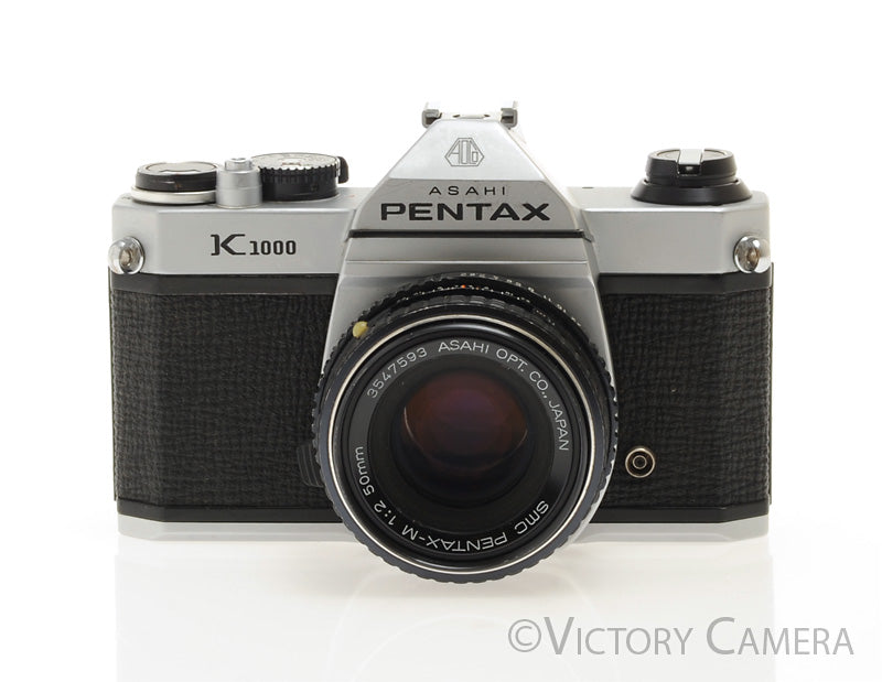 Pentax K1000 35mm Film Camera w/ 50mm f2 Lens -New Seals- [EXC]