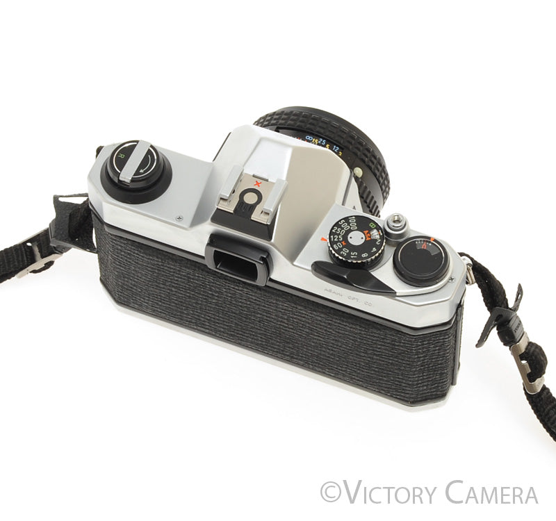Pentax K1000 Chrome 35mm Film Camera w/ 50mm f2 Lens [EXC] - Victory Camera