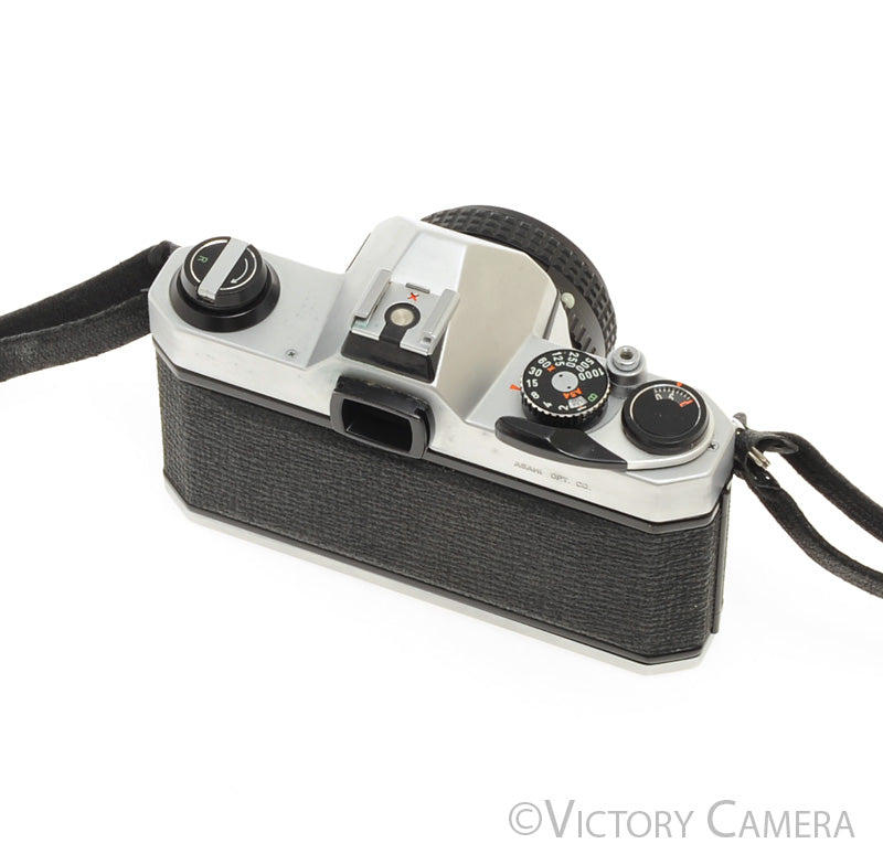 Pentax K1000 Chrome 35mm Film Camera w/ 50mm f2 Lens [EXC] - Victory Camera