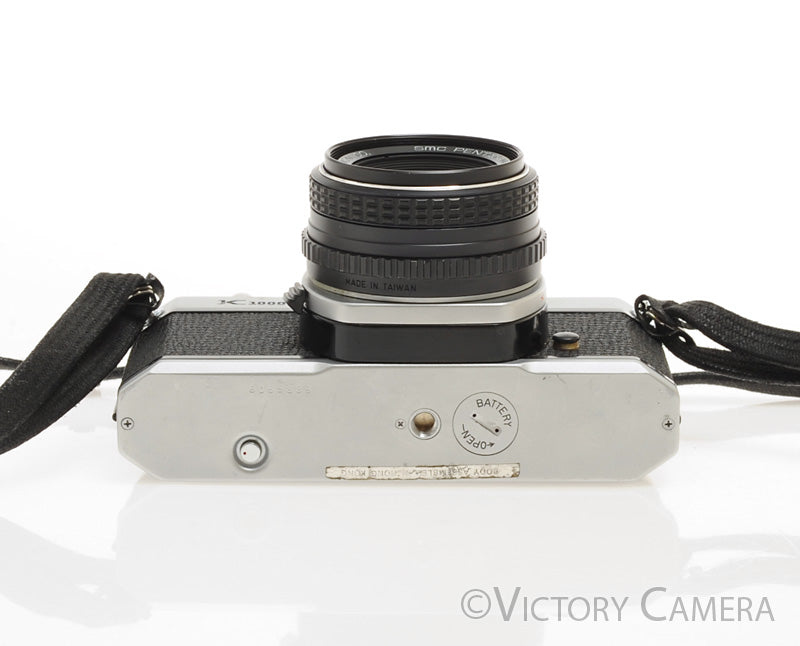 Pentax K1000 Chrome 35mm Film Camera w/ 50mm f2 Lens [EXC] - Victory Camera