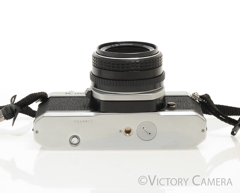 Pentax K1000 Chrome 35mm Film Camera w/ 50mm f2 Lens [EXC] - Victory Camera