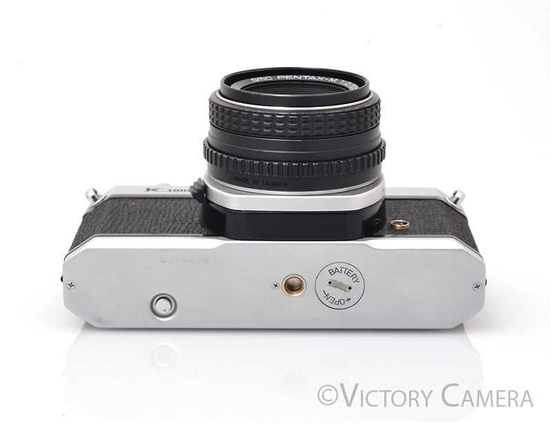 Pentax K1000 Chrome 35mm Film Camera w/ 50mm f2 Lens [EXC]