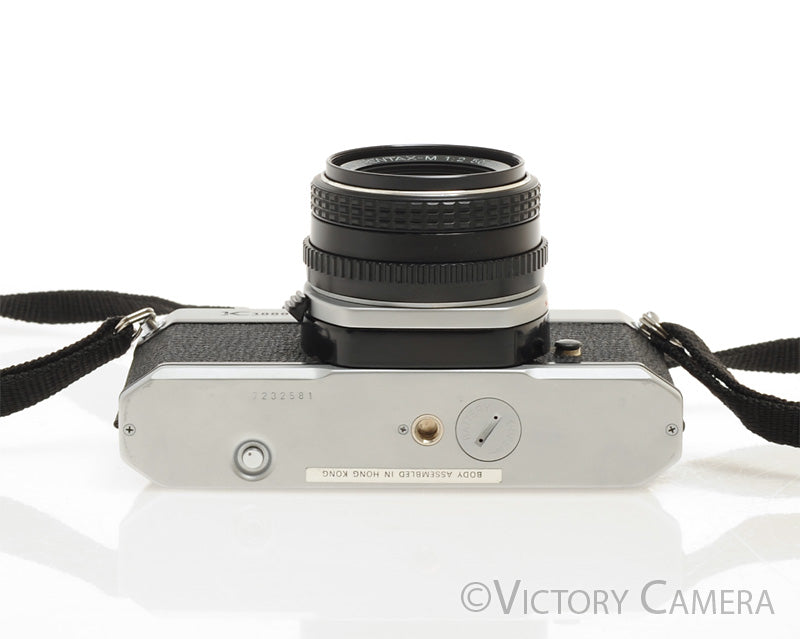 Pentax K1000 Chrome 35mm Film Camera w/ 50mm f2 Lens  [EXC+]