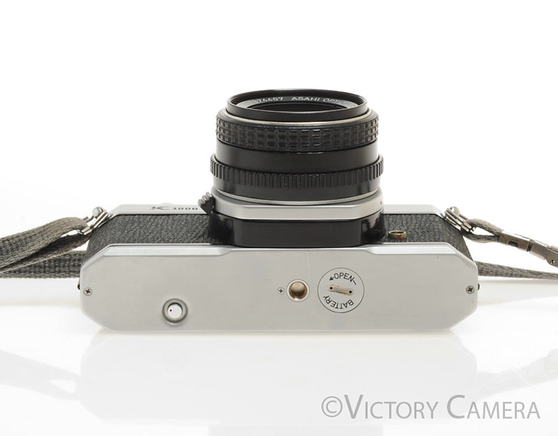 Pentax K1000 Chrome 35mm Film Camera w/ 50mm f2 Lens [EXC]