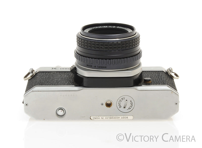Pentax K1000 35mm Film Camera w/ 50mm f2 Lens -New Seals- [EXC+]